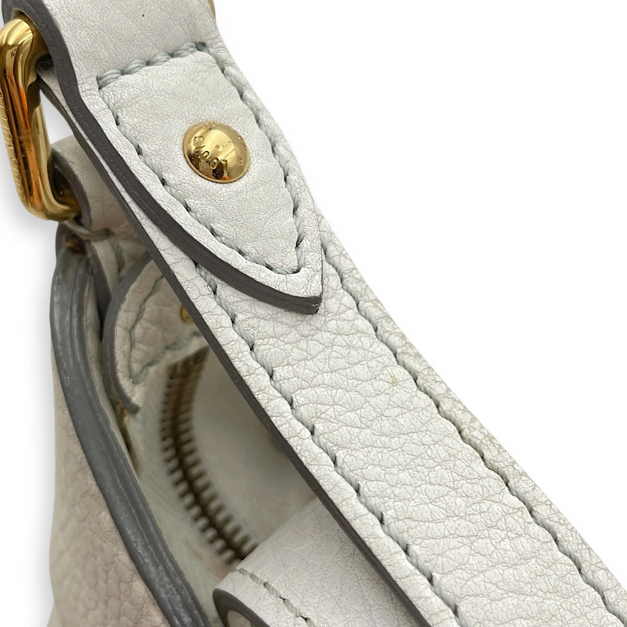 Mahina XS White Crossbody Bag in Mahina Leather, Gold hardware