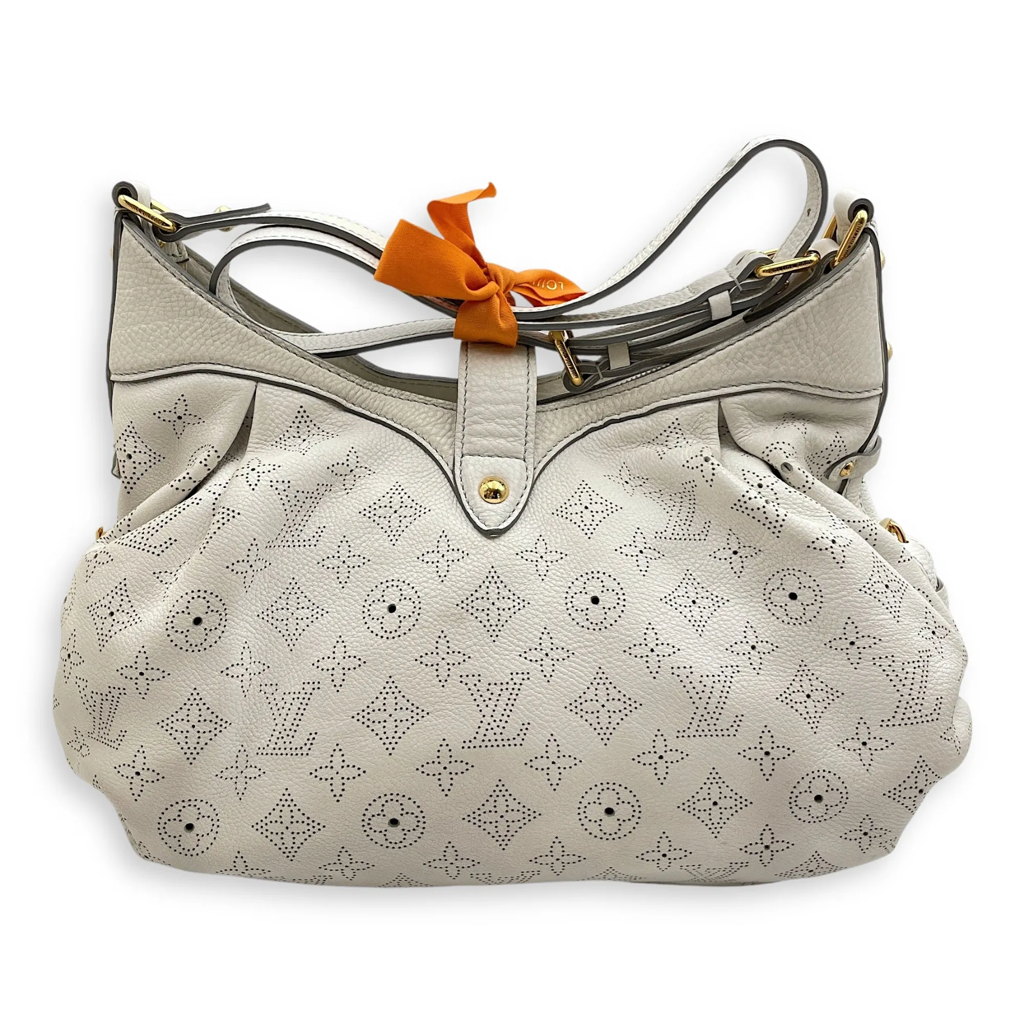 Mahina XS White Crossbody Bag in Mahina Leather, Gold hardware