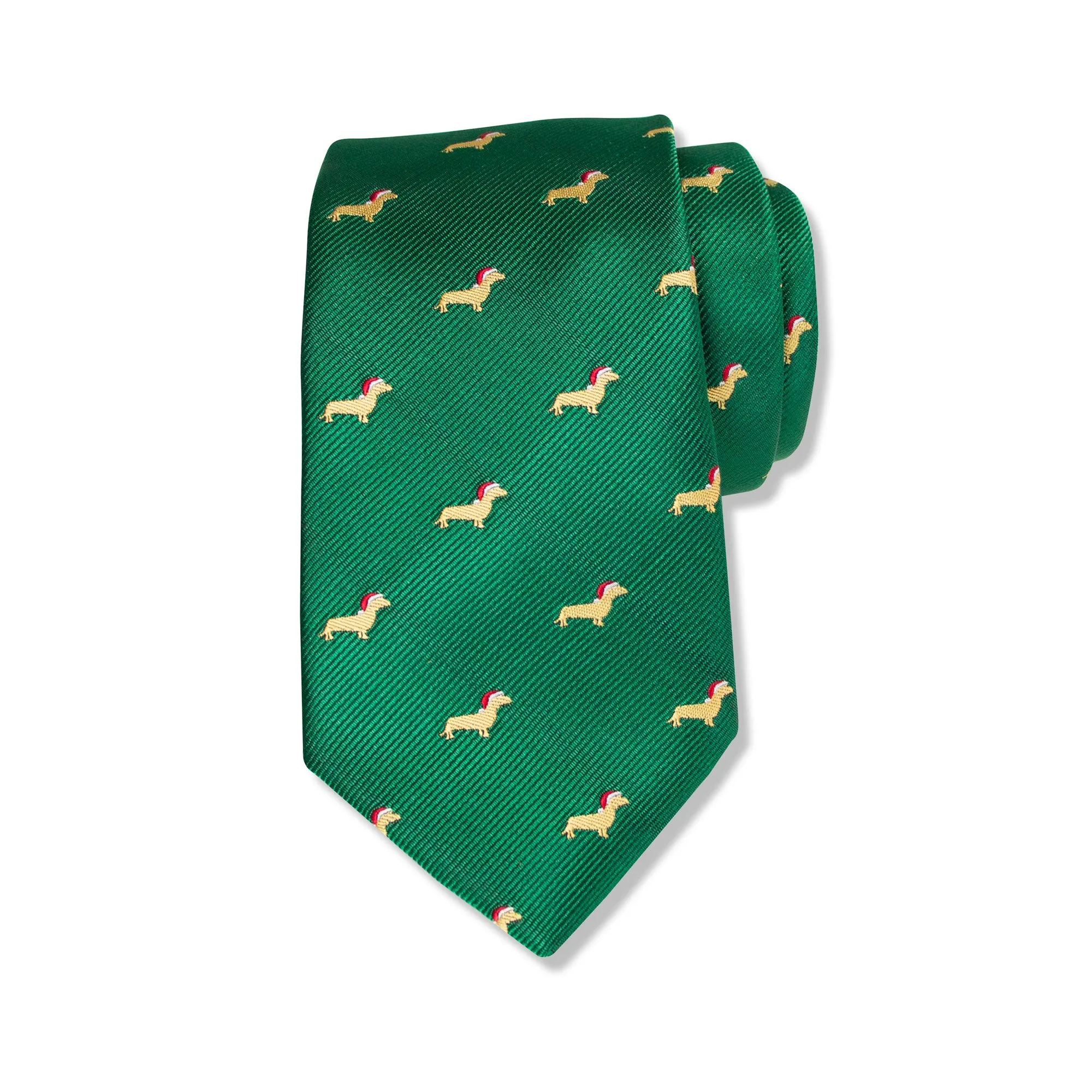 Men's Microfiber Woven Dachshund Christmas Tie