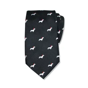 Men's Microfiber Woven Dachshund Christmas Tie