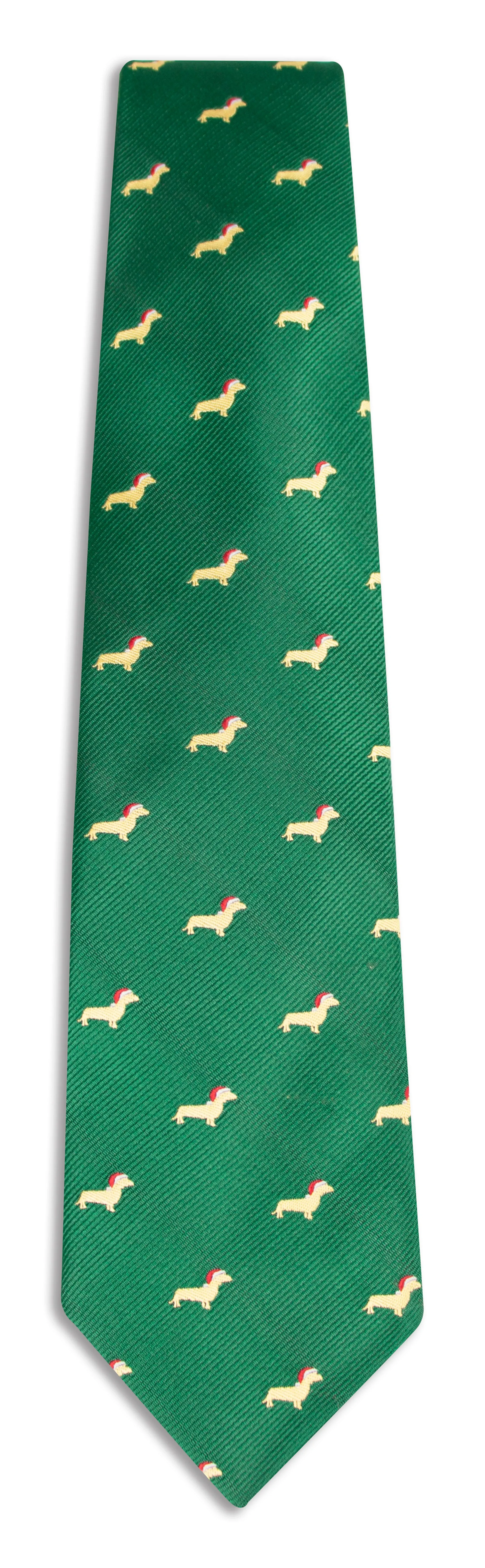 Men's Microfiber Woven Dachshund Christmas Tie