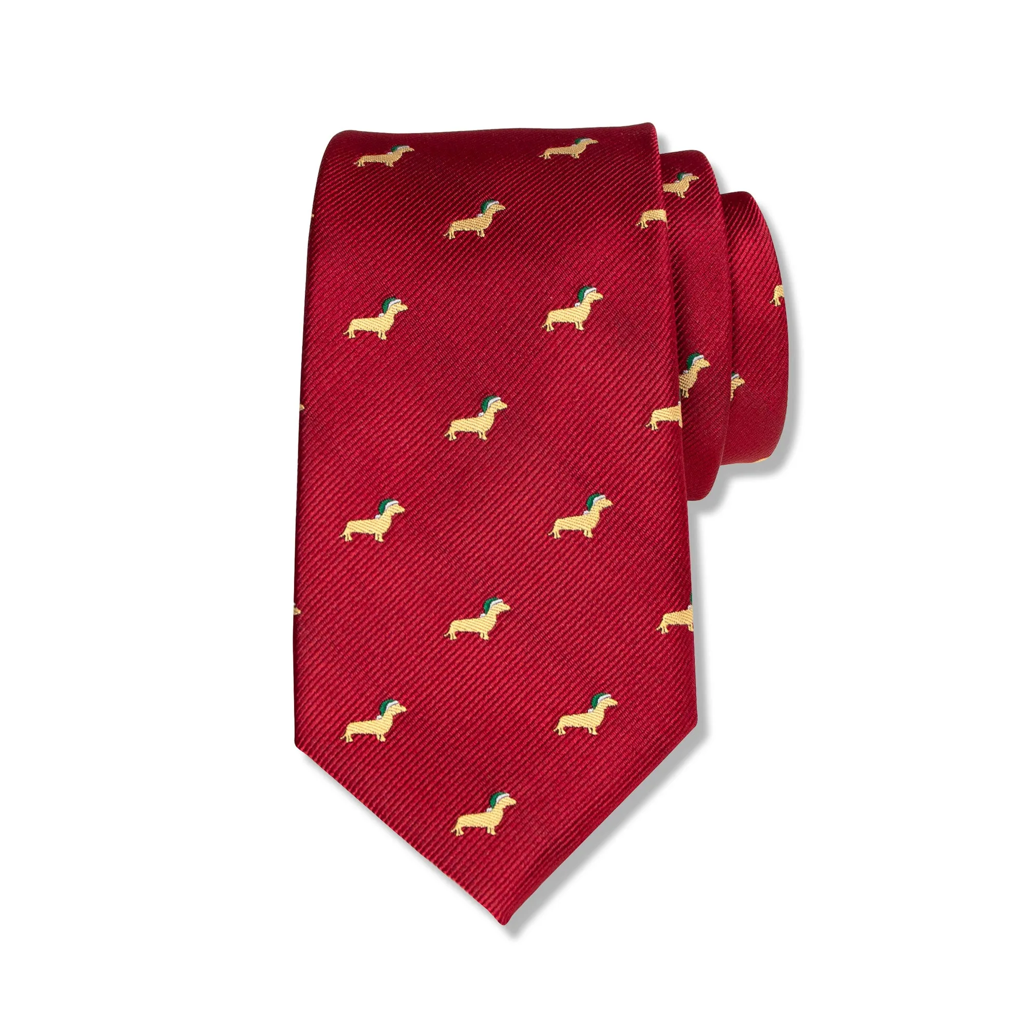 Men's Microfiber Woven Dachshund Christmas Tie