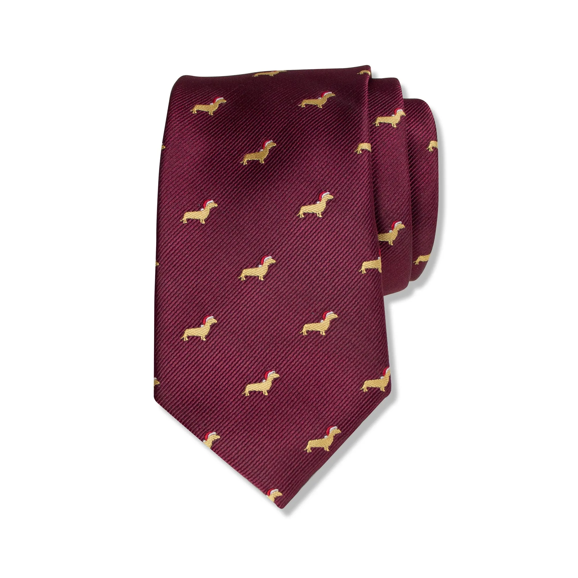 Men's Microfiber Woven Dachshund Christmas Tie