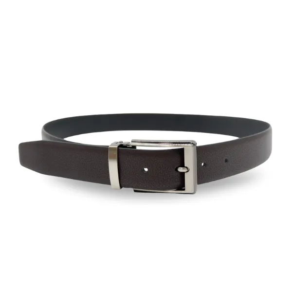 MISSISSIPPI - Men's Black/Chocolate Reversible Genuine Leather Belt