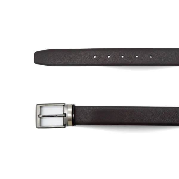 MISSISSIPPI - Men's Black/Chocolate Reversible Genuine Leather Belt