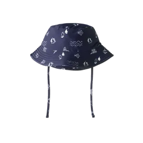 NATURE BABY SPLASH SUNHAT ATLANTIC NAVY PRINT