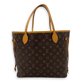 Neverfull Tote Bag MM Brown in Monogram Coated Canvas, Gold hardware