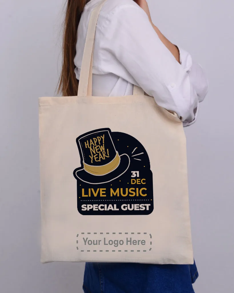 New Year Live Music Tote Bag - New Year's Tote Bags