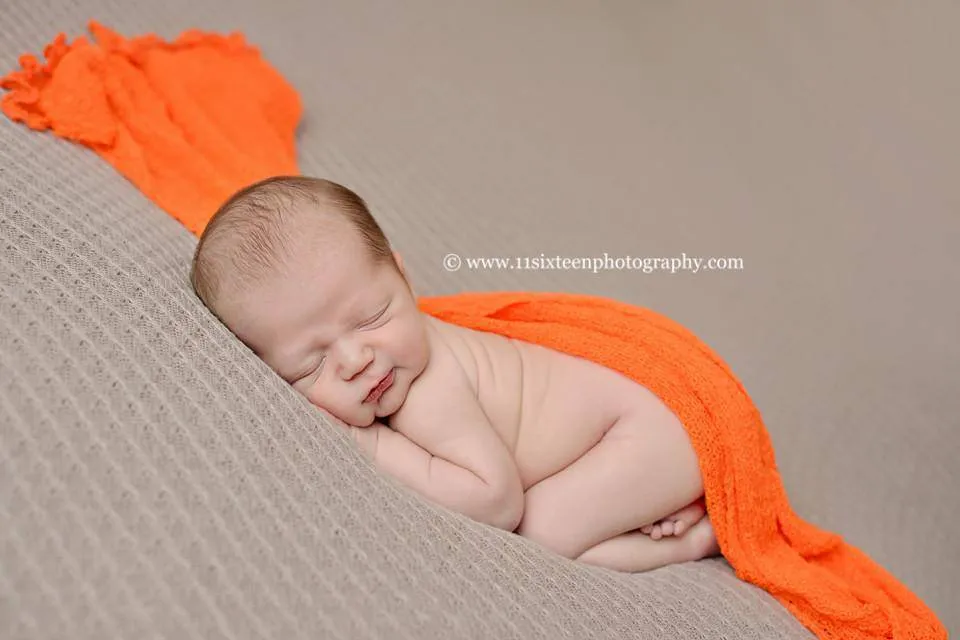 Orange Stretch Knit Baby Wrap