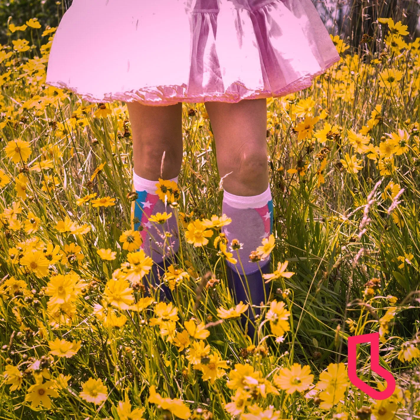 Rainbow Blast Knee High Socks in Extra Stretchy for Wide Calves