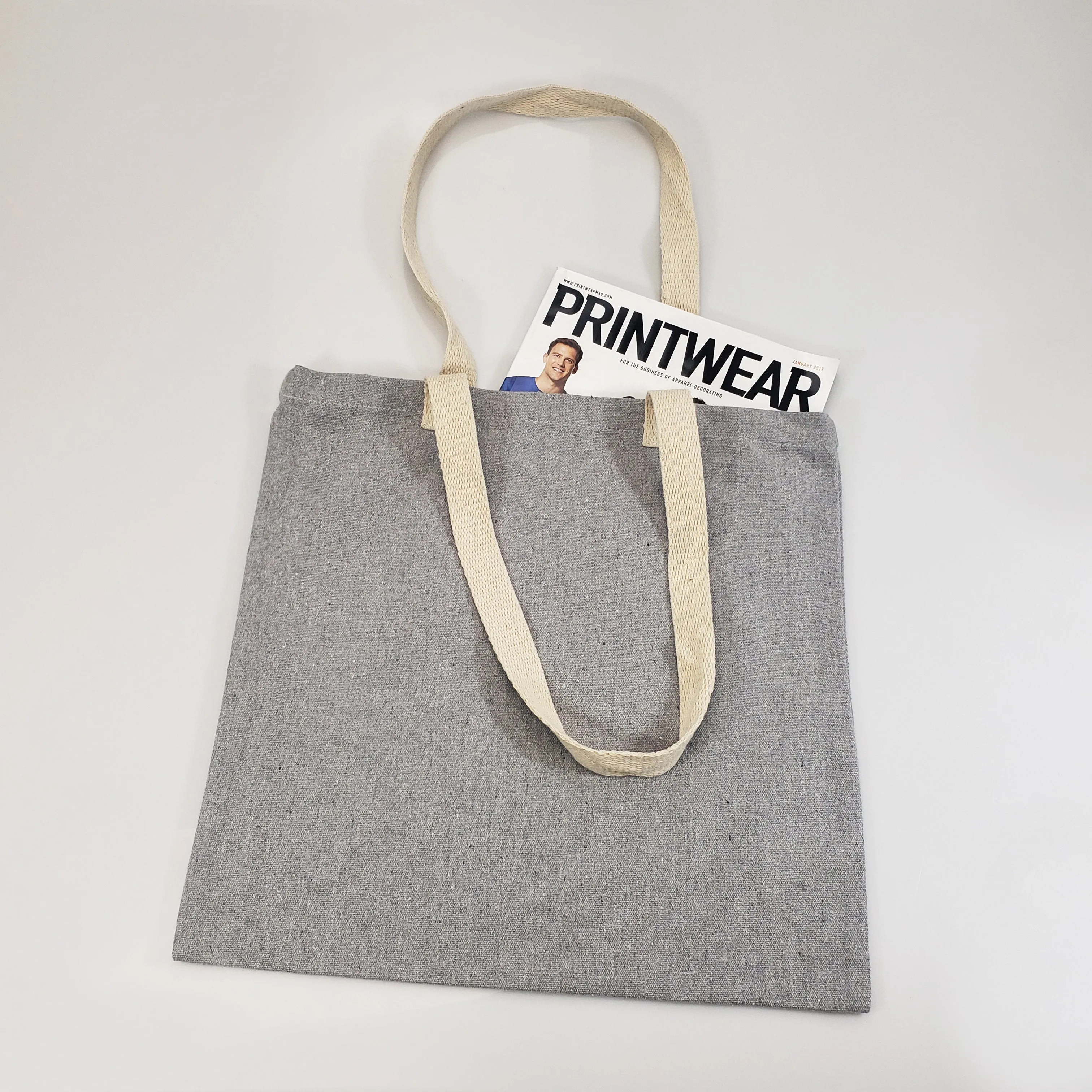 Recycled Canvas Flat Tote Bag / Basic Book Bag - RC869