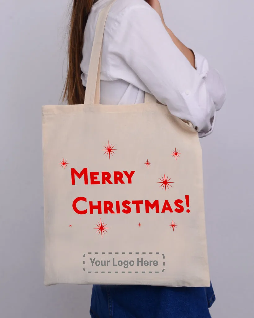 Red Color Stars Merry Christmas Tote Bag - Christmas Bags