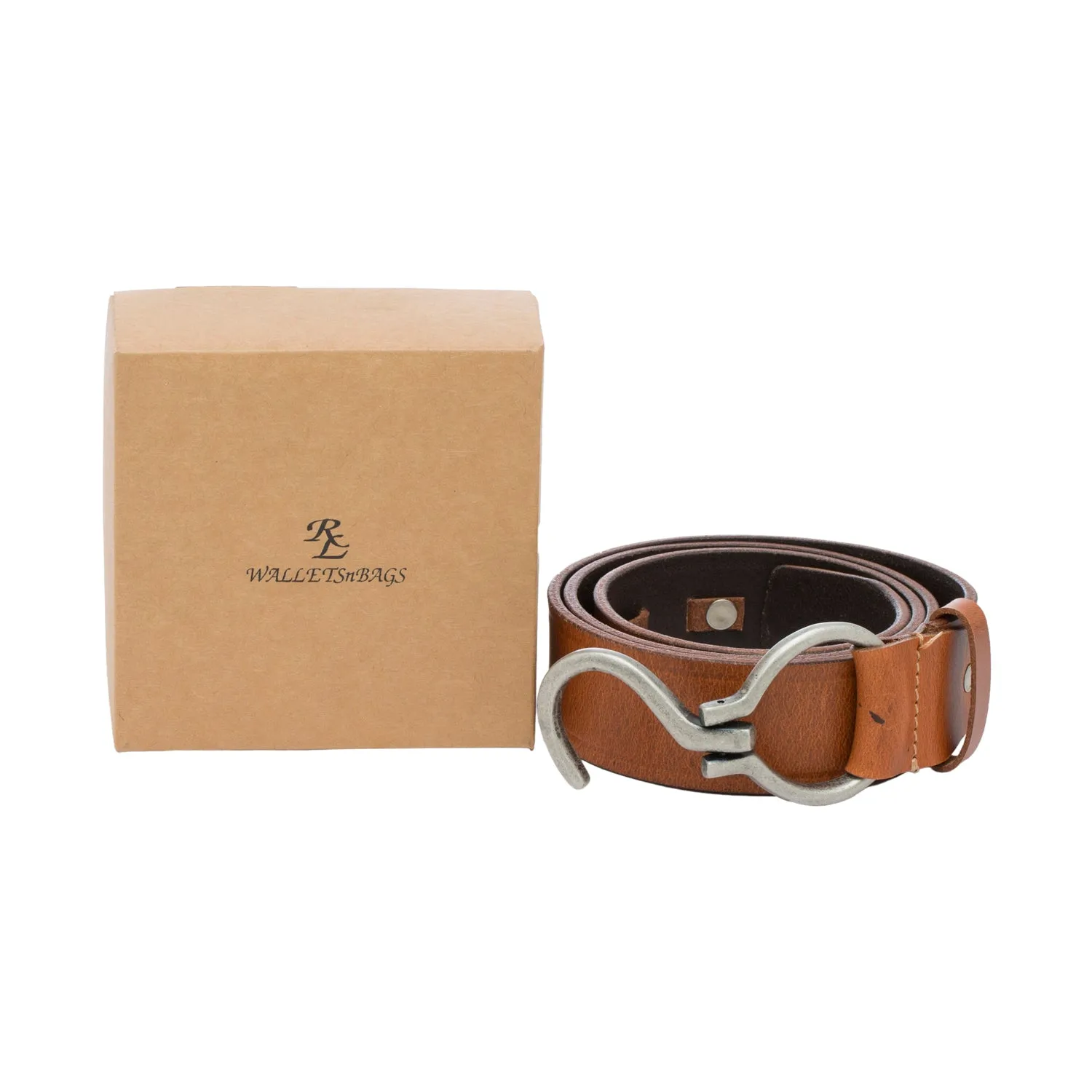 RL S Buckle Leather Mens Belt