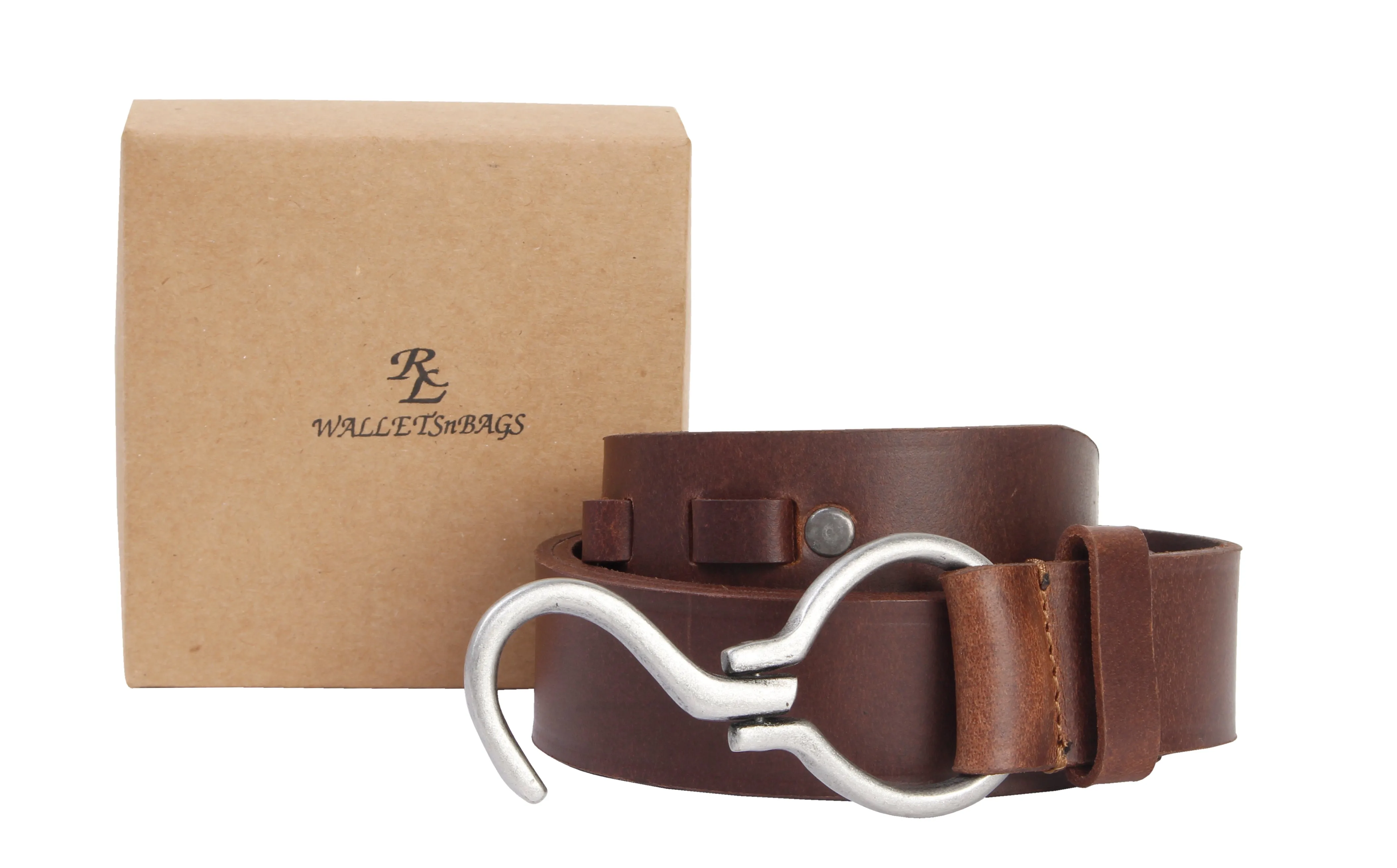 RL S Buckle Leather Mens Belt