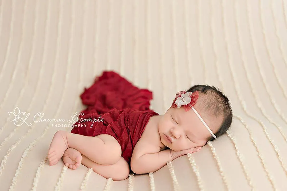 Ruffle Stretch Knit Baby Wrap in Red