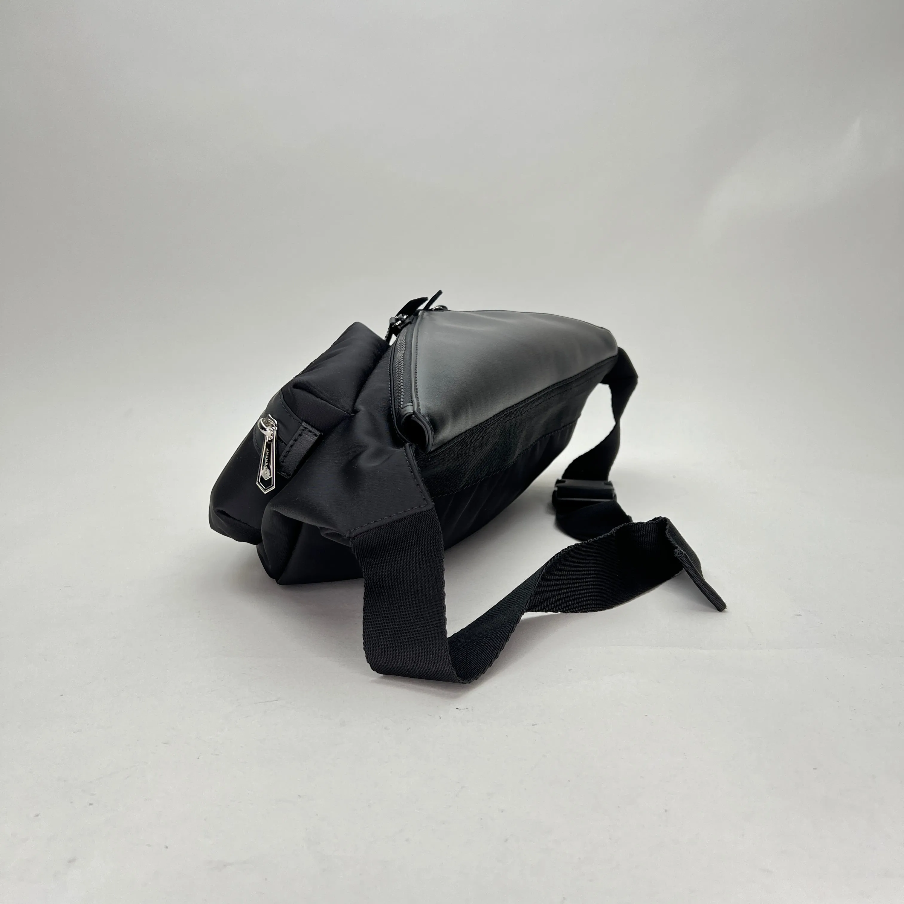 Spectre Black Crossbody Bag in Nylon, Silver hardware