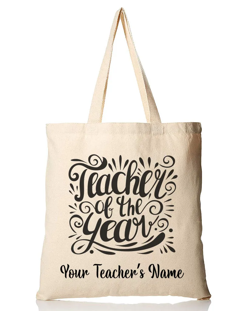 Teacher of the Year Customizable Tote Bag - Teacher's Tote Bags