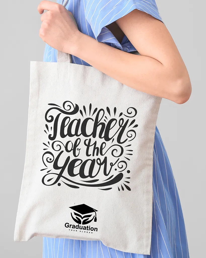 Teacher of the Year Customizable Tote Bag - Teacher's Tote Bags