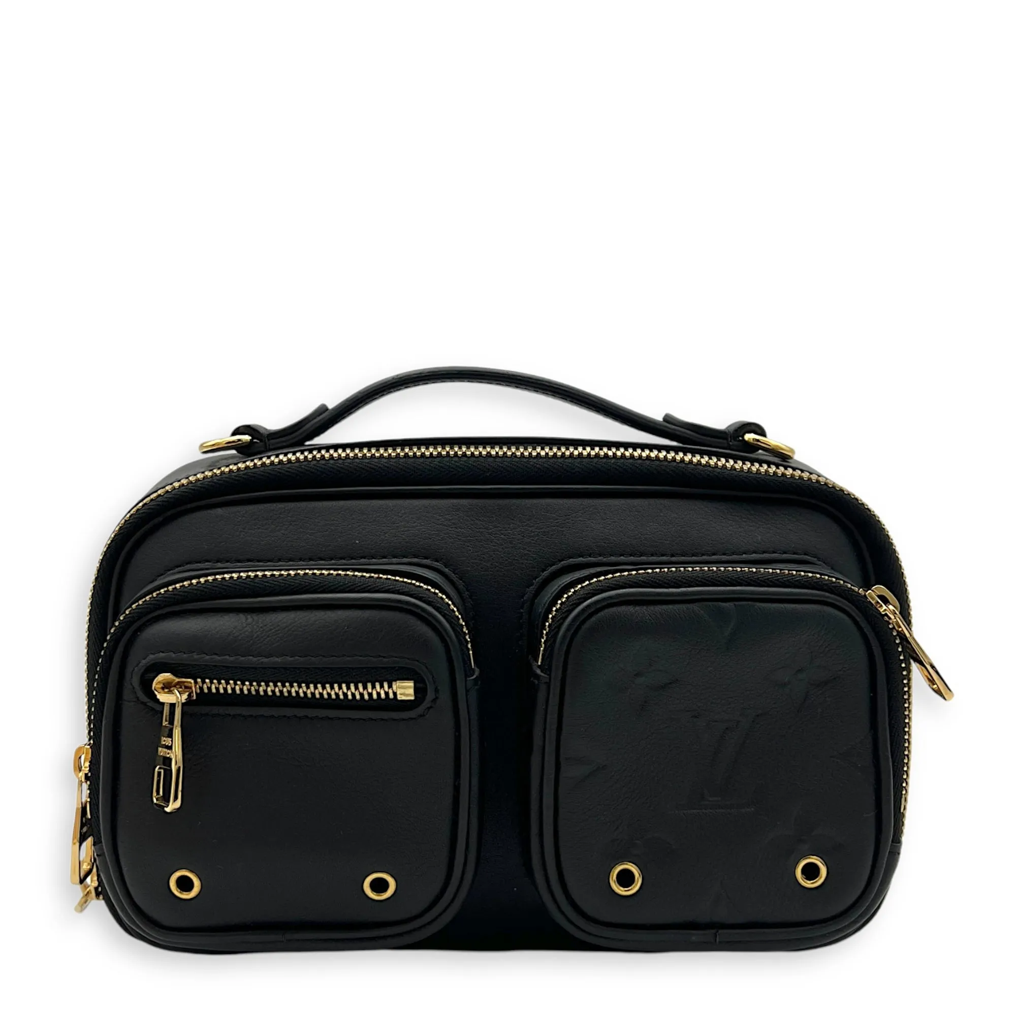 Utility Crossbody Bag Black in Monogram Empreinte Leather, Gold hardware