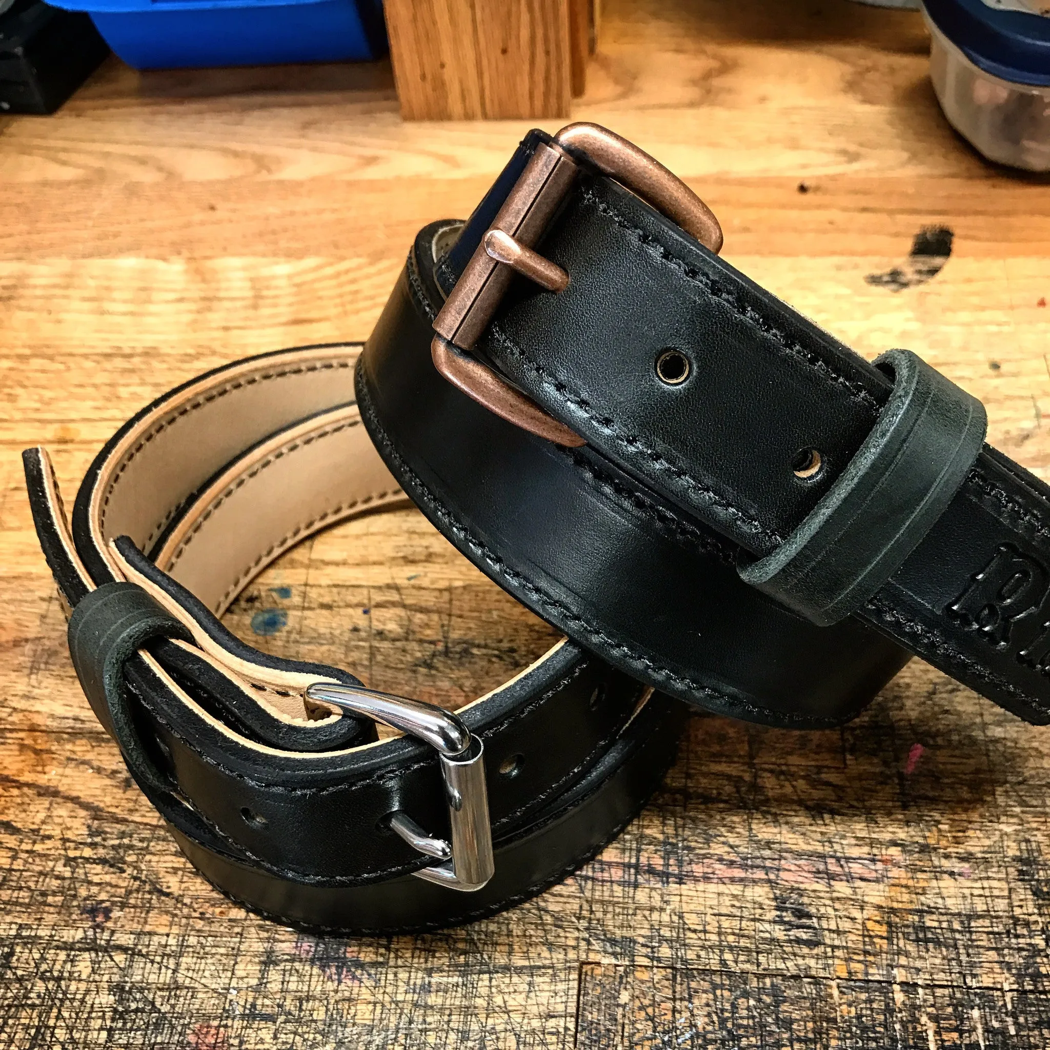 Veg-Tanned Leather Lined On/Off Duty belt