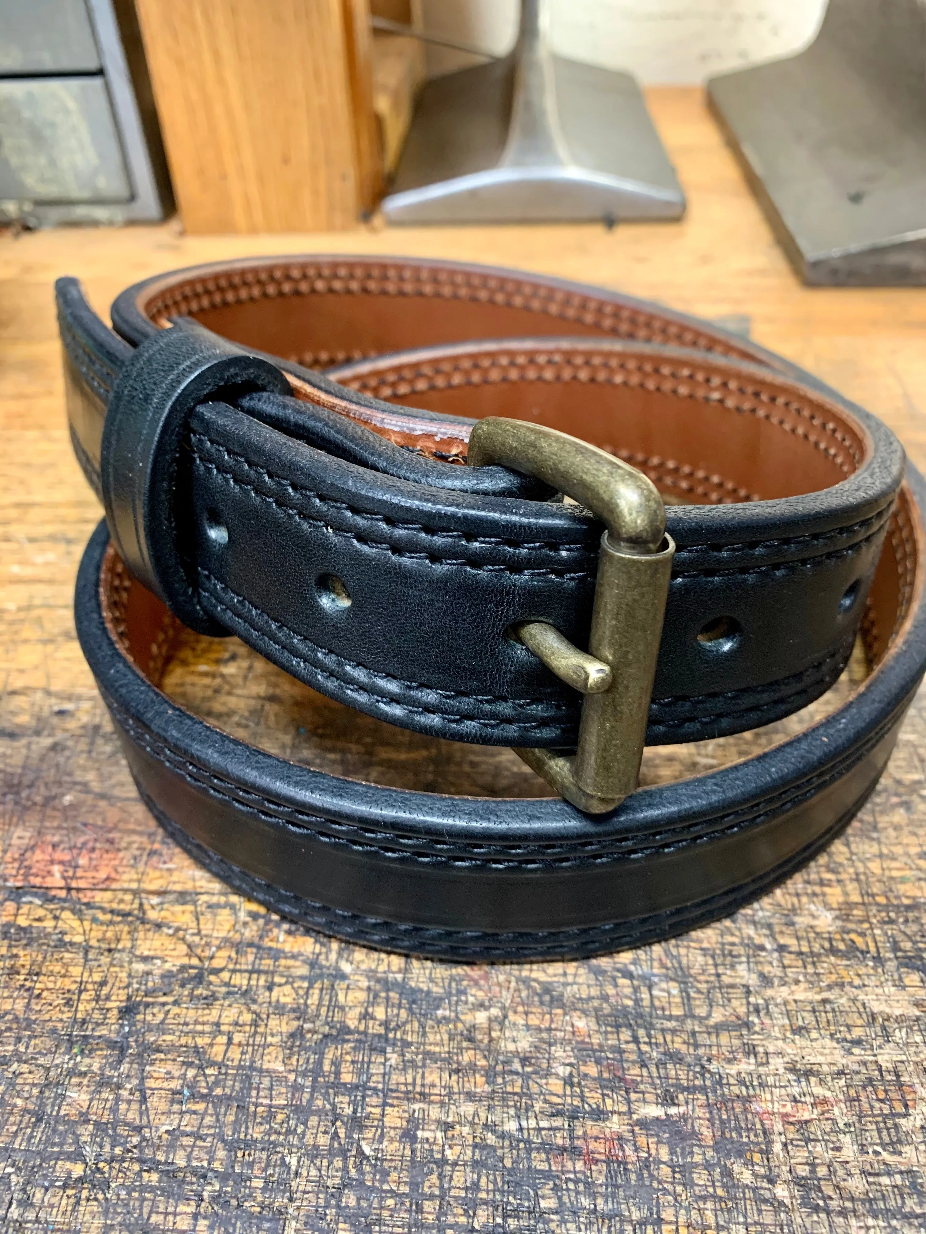 Veg-Tanned Leather Lined On/Off Duty belt