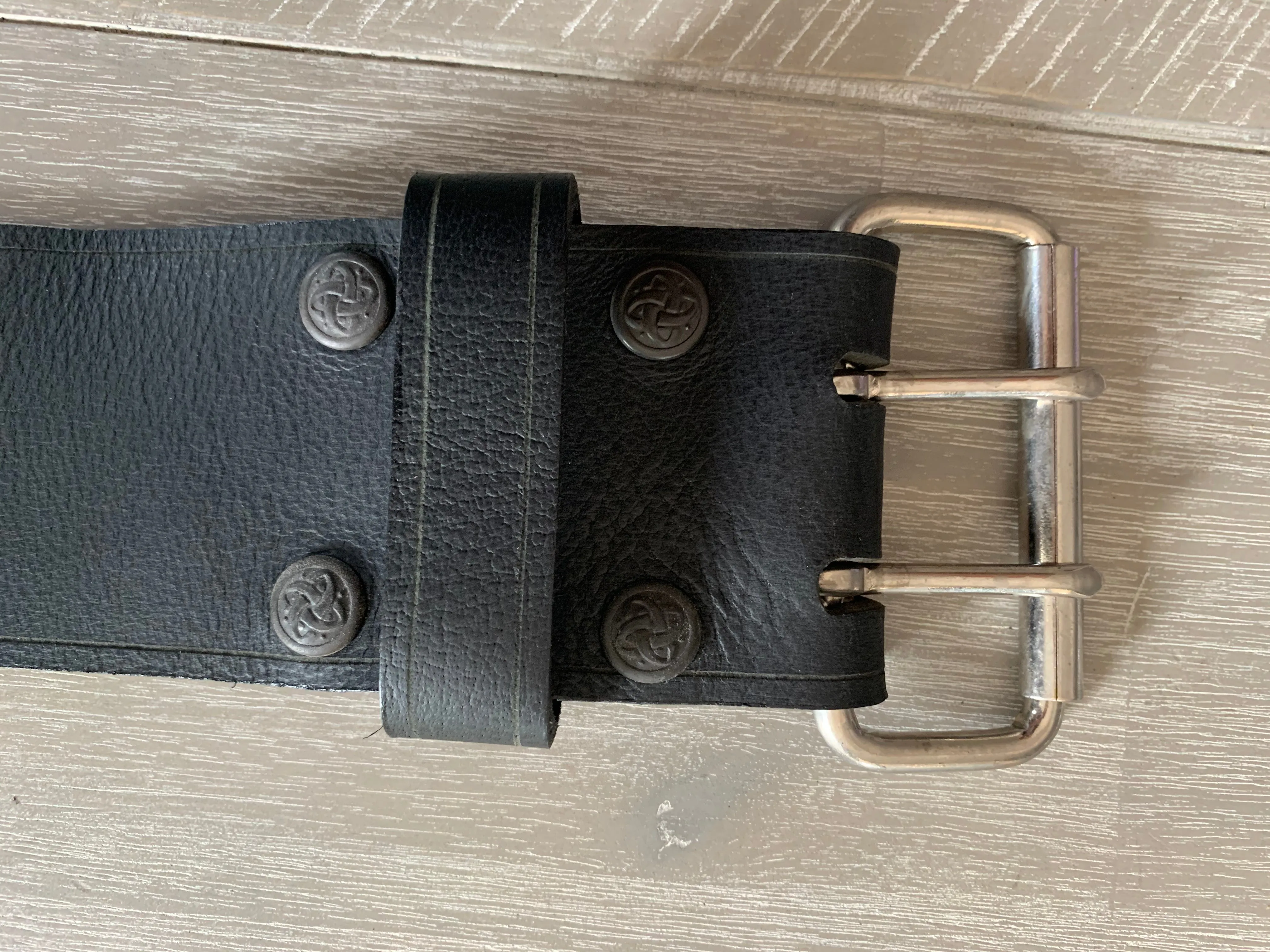 Wide Leather Belt Full Grain - Individually Handmade with removable buckle 4"/100mm wide